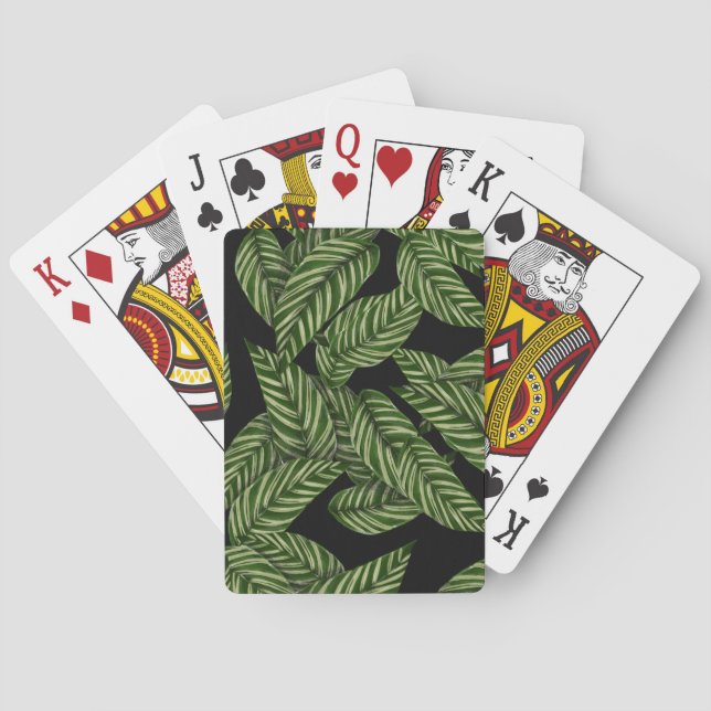 Baraja De Cartas Patrón de hojas tropicales (Reverso)