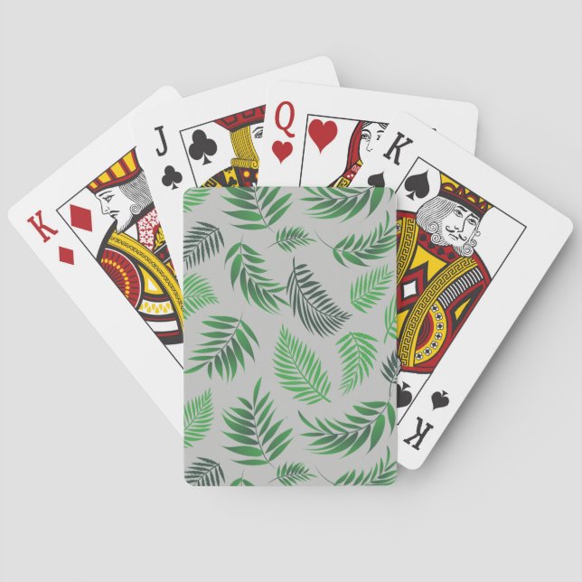Baraja De Cartas Patrón de hojas tropicales 11 (Reverso)