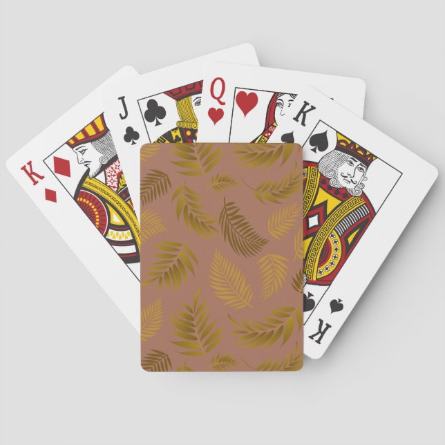 Baraja De Cartas Patrón de hojas tropicales 15 (Reverso)