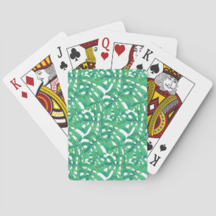 Baraja De Cartas Patrón de hojas tropicales de monstera verde