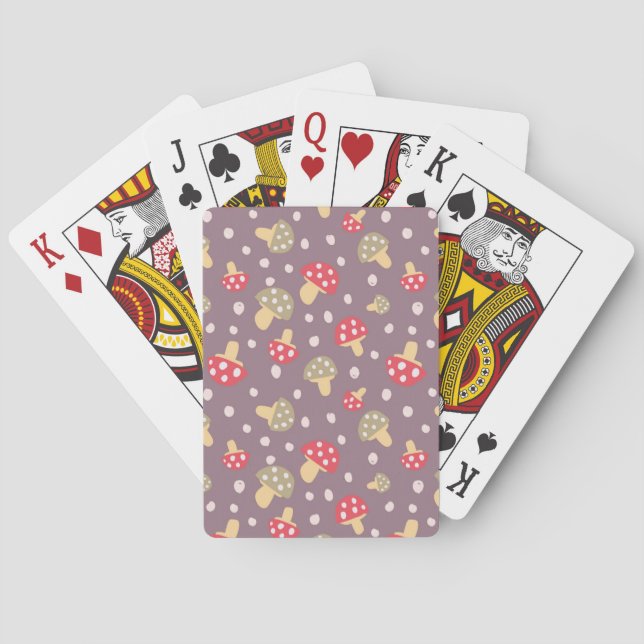 Baraja De Cartas Patrón de hongos (Reverso)