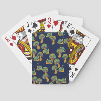 Baraja De Cartas Patrón de hongos retro caracoles y hongos