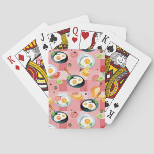 Baraja De Cartas Patrón de huevos fritos y tomate