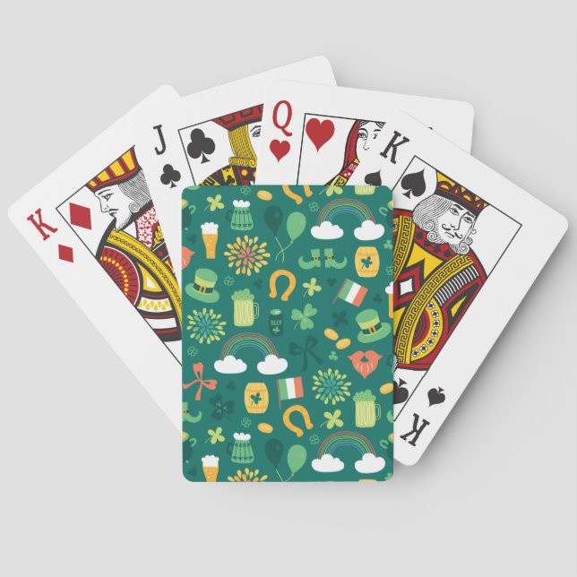 Baraja De Cartas Patrón de iconos irlandeses (Reverso)