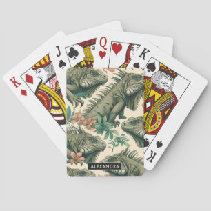 Baraja De Cartas Patrón de iguana de época