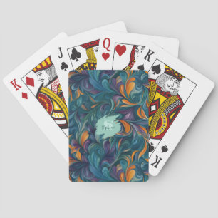 Baraja De Cartas Patrón de inspiración Paisley-abstracta vibrante (
