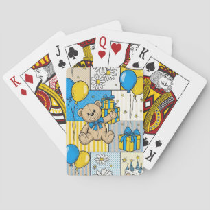 Baraja De Cartas Patrón de jardín de margaritas de osito de peluche