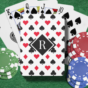 Baraja De Cartas Patrón de juego de tarjetas de póquer monograma
