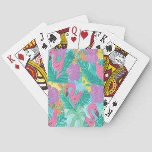 Baraja De Cartas Patrón de jungla tropical de flamenco