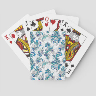 Baraja De Cartas Patrón de la cosecha del Doodle de color floral.