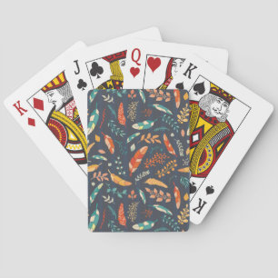 Baraja De Cartas Patrón de la pluma hippie Boho