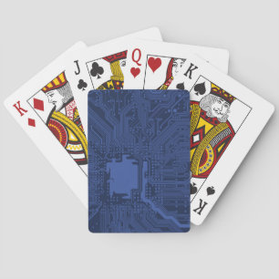 Baraja De Cartas Patrón de la tarjeta madre azul geek