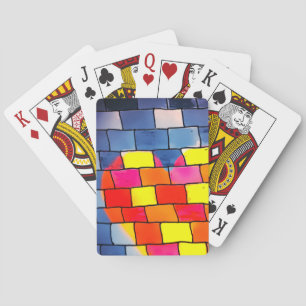 Baraja De Cartas Patrón de ladrillo colorido Diseño abstracto llama