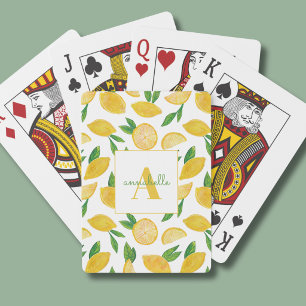 Baraja De Cartas patrón de limón cítrico