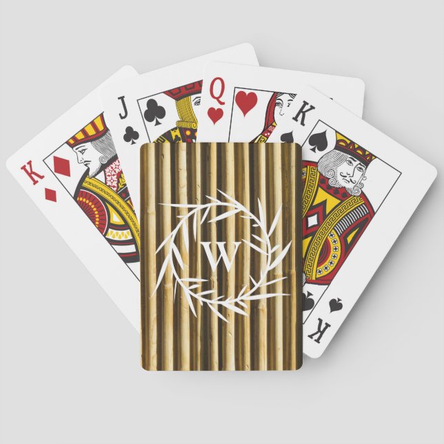Baraja De Cartas Patrón de líneas verticales monográficas de bambú  (Reverso)