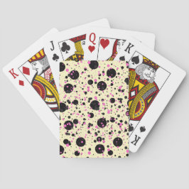 Baraja De Cartas Patrón de lunares glamurosos rosa y negro