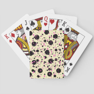 Baraja De Cartas Patrón de lunares glamurosos rosa y negro