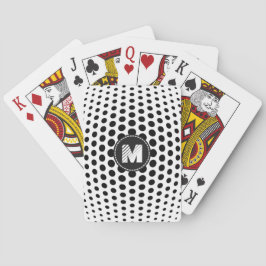 Baraja De Cartas Patrón de lunares negros monograma