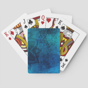 Baraja De Cartas Patrón de Mandala azul claro con problemas