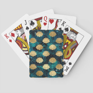 Baraja De Cartas Patrón de Mandala Dharma de Galaxia Dorada y Verde