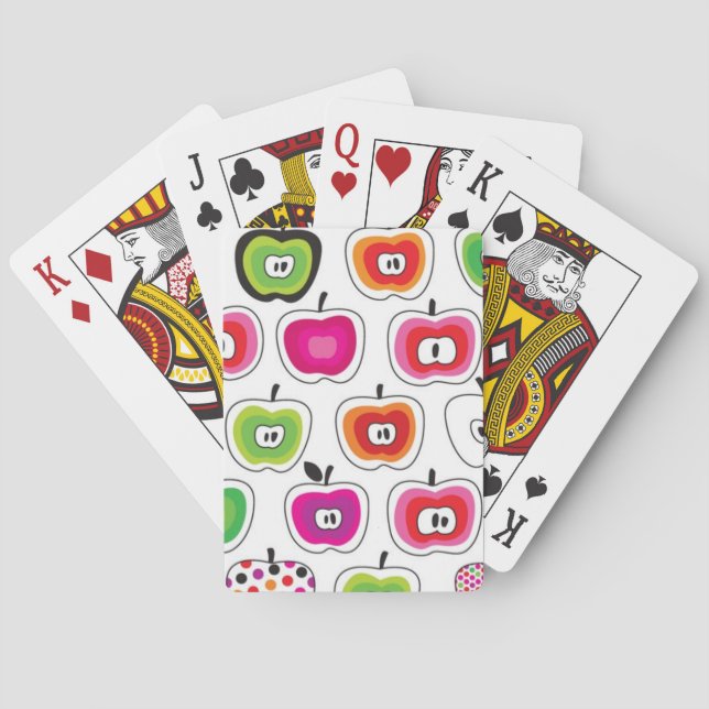 Baraja De Cartas Patrón de manzana retro (Reverso)