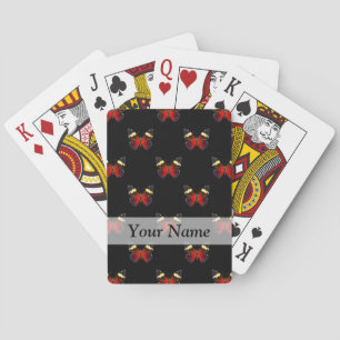 Baraja De Cartas Patrón de mariposa roja y negra
