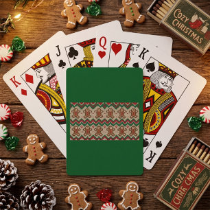 Baraja De Cartas Patrón de Navidad del hombre de jengibre tejido