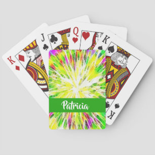 Baraja De Cartas Patrón de nombre personalizado de tinte de corbata