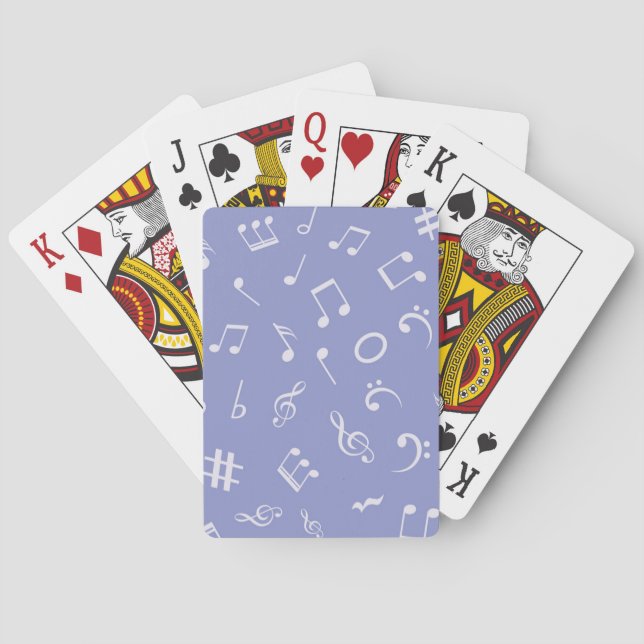 Baraja De Cartas patrón de notas musicales (Reverso)
