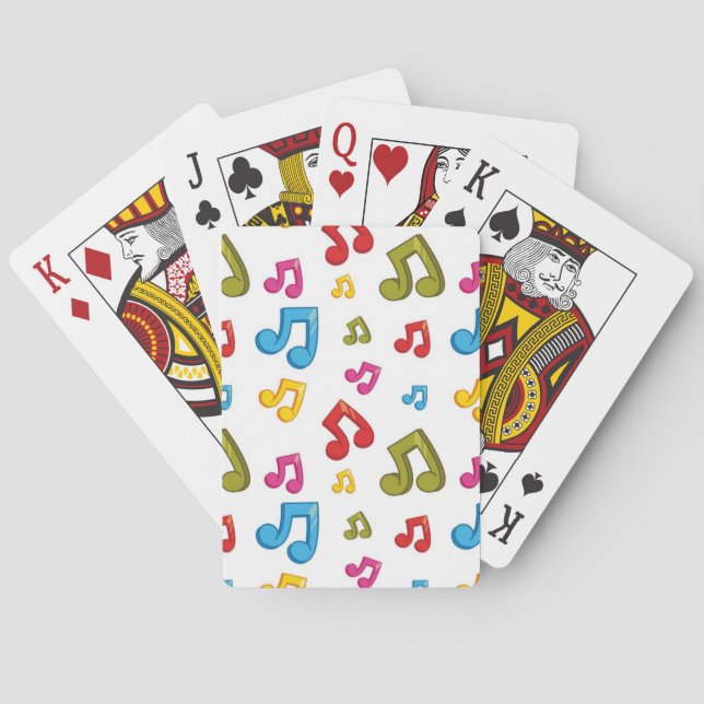 Baraja De Cartas patrón de notas musicales (Reverso)