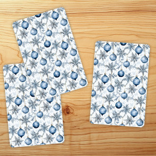 Baraja De Cartas Patrón de ornamentos del árbol azul de Navidad