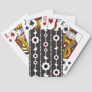 Baraja De Cartas patrón de pájaros y flores