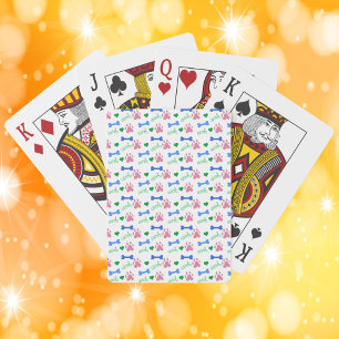 Baraja De Cartas Patrón de patas de perro rosas huesos azules coraz