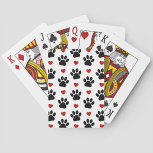 Baraja De Cartas Patrón De Patas, Patas De Perro, Patas Negras, Cor