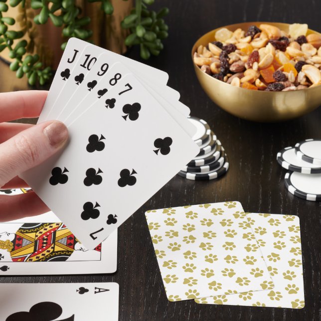 Baraja De Cartas Patrón De Paws, Paws De Perro, Papas De Oro (In Situ)