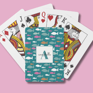 Baraja De Cartas Patrón de peces monograma