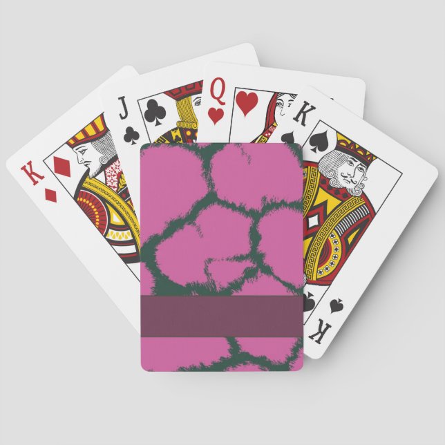 Baraja De Cartas Patrón de pelaje de jirafa rosa (Reverso)
