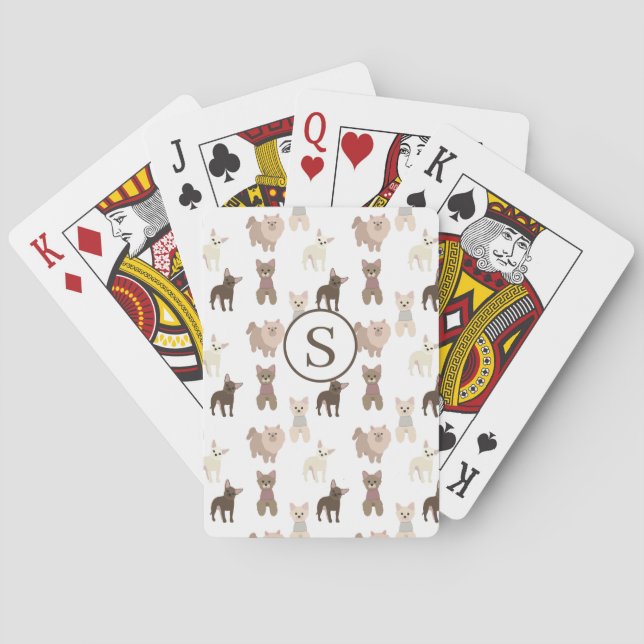Baraja De Cartas Patrón de perro personalizado (Reverso)