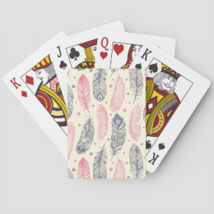 Baraja De Cartas Patrón De Pescado Étnico Rosa Y Púrpura