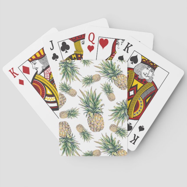 Baraja De Cartas Patrón de piña acuarela (Reverso)