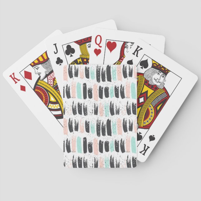 Baraja De Cartas Patrón de pinceles y trazos de tinta (Reverso)