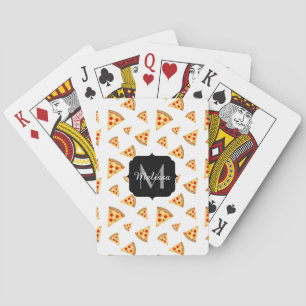 Baraja De Cartas Patrón de pizzas Guay y divertidas Patrón Monogram