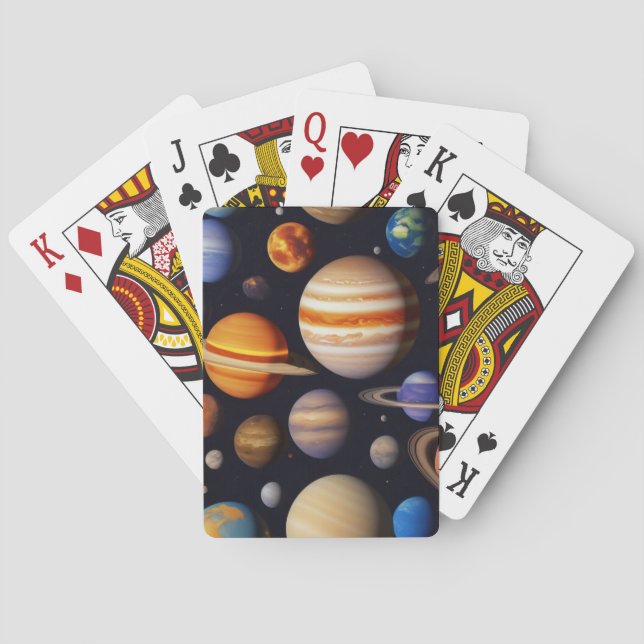 Baraja De Cartas Patrón de planetas (Reverso)