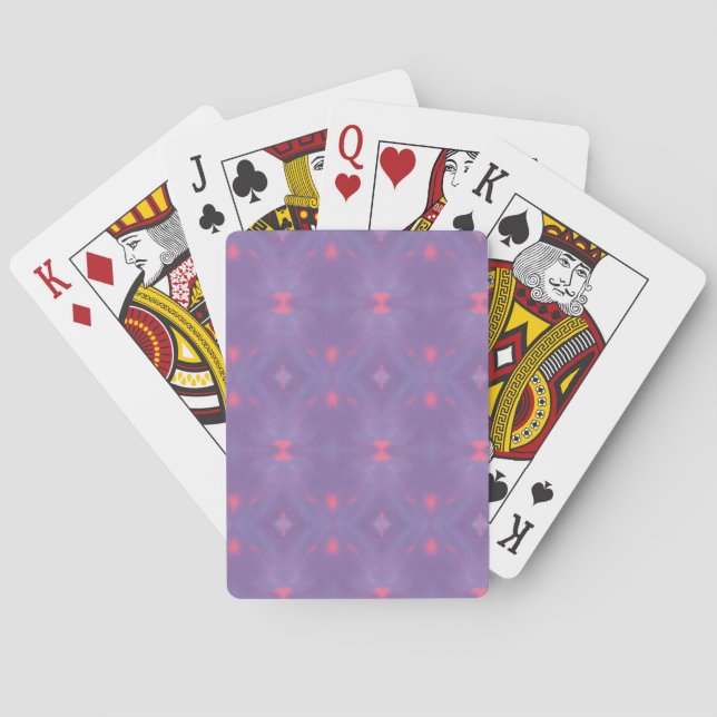 Baraja De Cartas Patrón de primavera morado y rosado (Reverso)