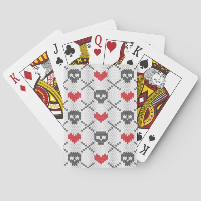 Baraja De Cartas Patrón de punto con cráneo (Reverso)