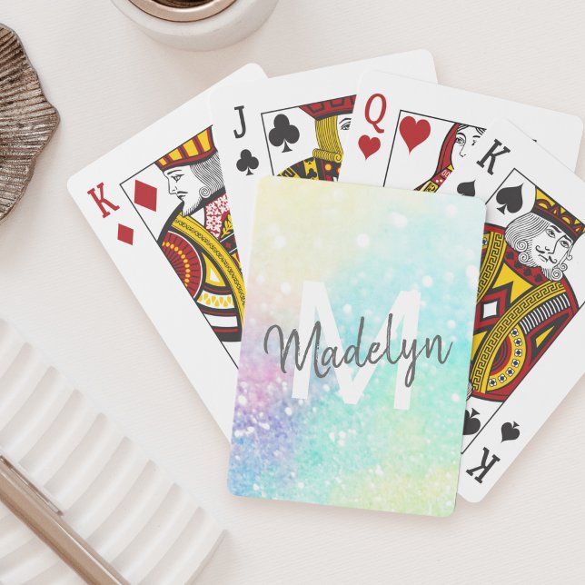 Baraja De Cartas Patrón de Purpurina Pastel Bokeh personalizado (Subido por el creador)