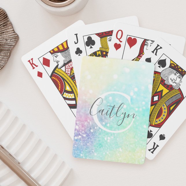 Baraja De Cartas Patrón de Purpurina Pastel Bokeh personalizado (Subido por el creador)