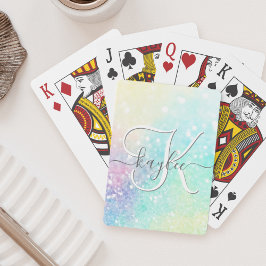 Baraja De Cartas Patrón de Purpurina Pastel Bokeh personalizado