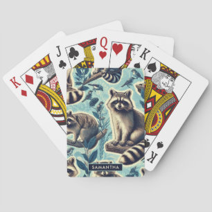 Baraja De Cartas Patrón de Racoon Cuto