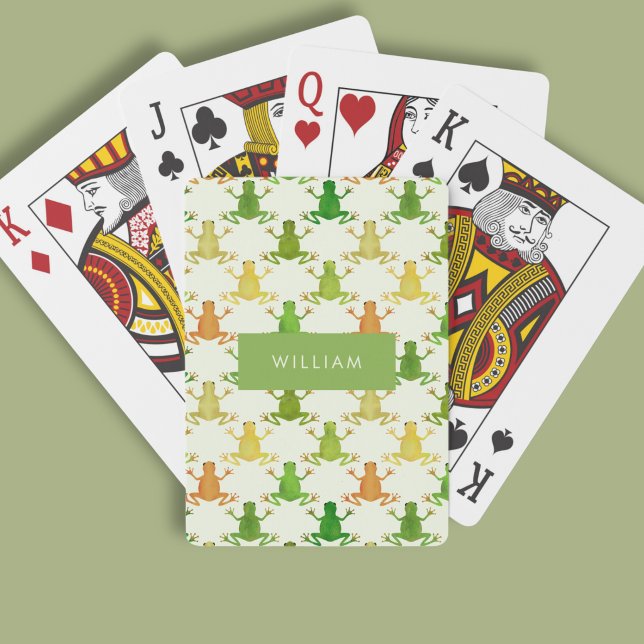 Baraja De Cartas Patrón de rana (Frog pattern personalized playing cards)